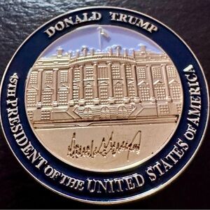 President Trump White House 1.3/4 inch Perfectly minted Gold Coin